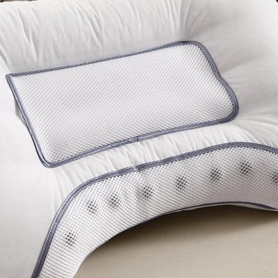 简静 白色含包装七孔枕棉布纤维枕长方形 枕头