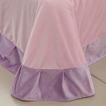 涂料印花北欧/宜家聚酯纤维绗缝天鹅绒斜纹纯色床单式韩式风 床品件套四件套