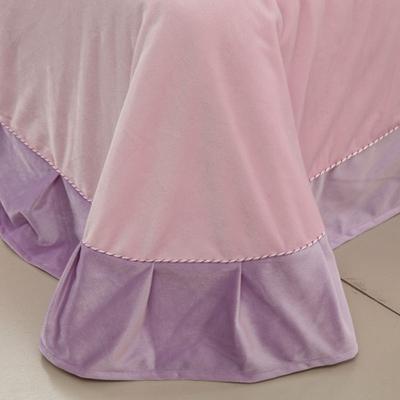 艾琳娜 涂料印花北欧/宜家聚酯纤维绗缝天鹅绒斜纹纯色床单式韩式风 床品件套四件套