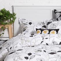床笠款床单款活性印花北欧/宜家平纹布植物花卉简约风 床品件套四件套