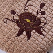 深卡其布色(印花）毛绒植物花卉欧式 坐垫