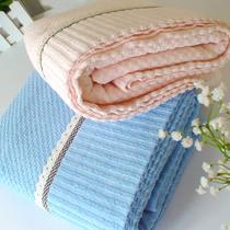 蓝色粉色3%毛巾毯夏季条纹日式 毛毯
