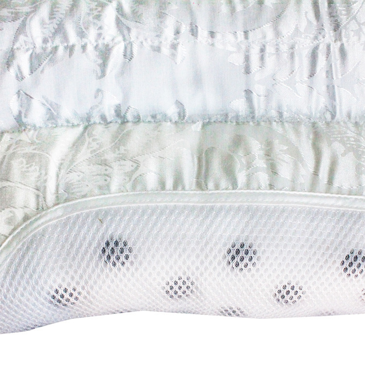 伊人岛 白色决明子斜纹布优等品棉布花草长方形 枕头护颈枕