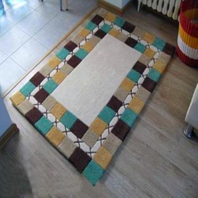 彩诺 预售款化纤简约现代腈纶格子中国风手工织造 QL090地毯