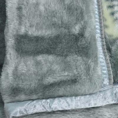 美雅 粉红色浅灰色5%拉舍尔毛毯一等品冬季条纹简约现代 毛毯