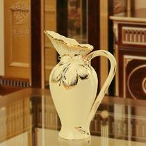 米黄色轻瓷陶瓷台面花瓶欧式 花瓶