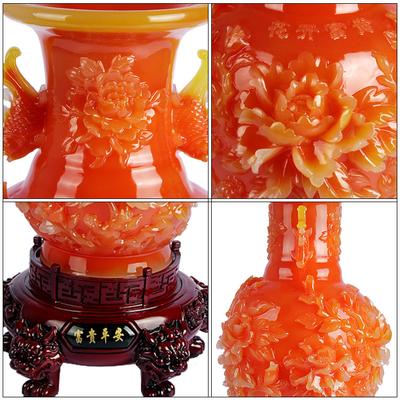 美瑞佳 和玉色树脂台面花瓶现代中式 花瓶