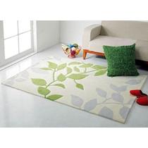 Y335化纤简约现代腈纶叶子长方形田园手工织造 地毯