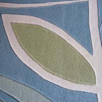 现代手工腈纶化纤简约现代植物花卉正方形田园手工织造 地毯