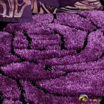 红色紫罗兰蚕丝欧式植物花卉欧美手工织造 地毯