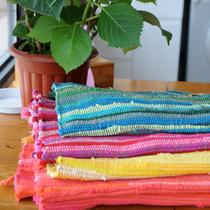 布条纹简约现代手工织造 布条180地垫