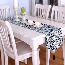 黑白色咖啡色布几何图案简约现代 桌布