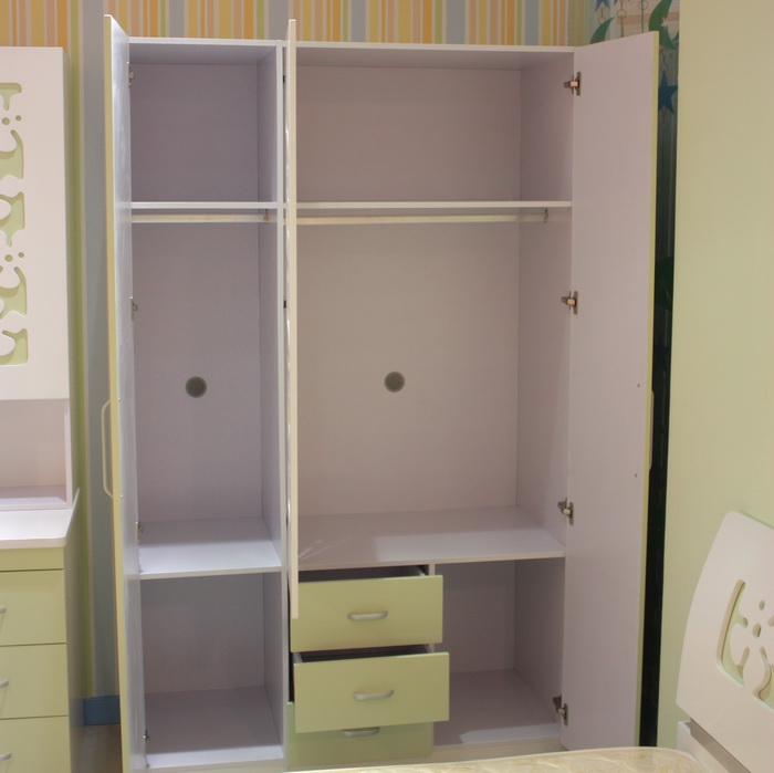 童学少年 浅绿色人造板密度板/纤维板简约现代 衣柜
