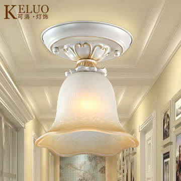可洛 玻璃树脂欧式雕刻白炽灯节能灯LED K21G吸顶灯