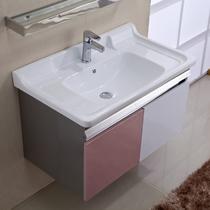 不锈钢含带配套面盆一体陶瓷盆简约现代 浴室柜