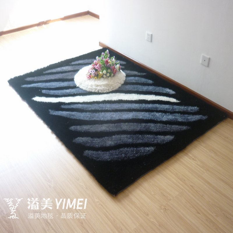 溢美 欧式条纹化纤涤纶正方形欧美手工织造 地毯