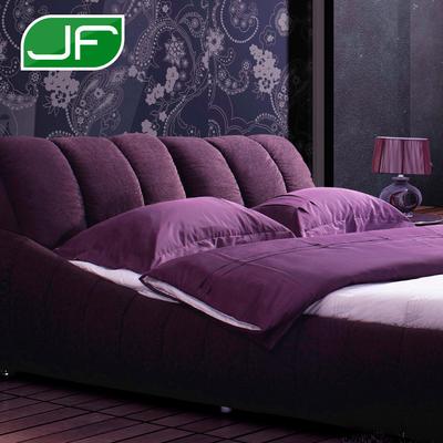 JF 木植绒组装式架子B636-B床绒质方形简约现代 床