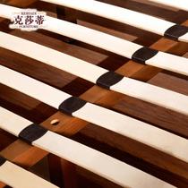 樱桃色【实木双人床】松木组装式架子床美式乡村雕刻 床
