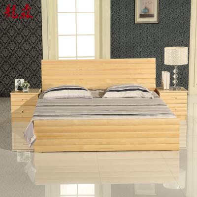 龙森 高箱床普通单体床松木框架结构现代中式 床