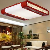 PMMA高透光率灯罩木现代中式镂空雕花长方形荧光灯LED 吸顶灯