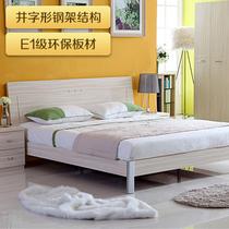 如图(单B003019床)刨花板/三聚氰胺板装饰纸饰面拼板组装式架子床简约现代 床