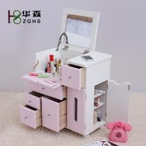 粉红色白色整装烤漆箱框结构泡桐木移动艺术成人日式 梳妆台