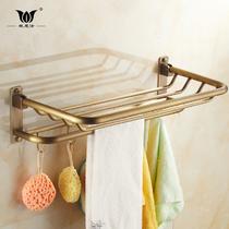 铜质铜色双层时尚潮流 置物架浴巾架