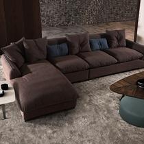 全羽绒半羽绒L形木质工艺拼板桦木混纺抽象图案简约现代 沙发