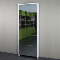 白色烤漆(改良版）人造板密度板/纤维板玻璃框架结构翻转翻开门简约现代 鞋柜