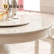 大理石组装曲木结构移动圆形欧式 餐桌