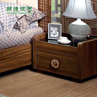 易达彼思 ZG6132床头柜箱框结构核桃木储藏艺术成人现代中式 床头柜