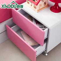 哑光粉红密度板/纤维板儿童简约现代 床头柜