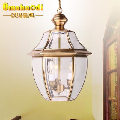 欧玛豪迪 1804C玻璃铜欧式热弯白炽灯节能灯LED 吊灯