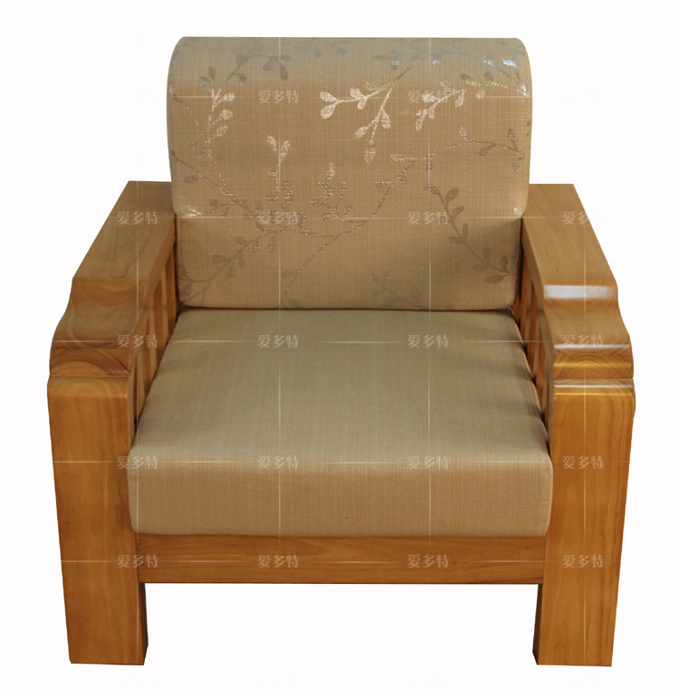 越星 红木色茶色原木色U形面料工艺橡木多功能海绵现代中式 沙发