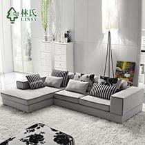 图片色【高级布料】L形印花木质工艺拼板拆装棉海绵简约现代 沙发