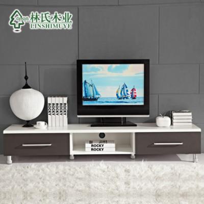 林氏木业 白色人造板刨花板/三聚氰胺板储藏成人简约现代 电视柜