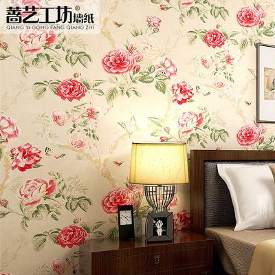 蔷艺工坊 浮雕有图案卧室现代中式 墙纸
