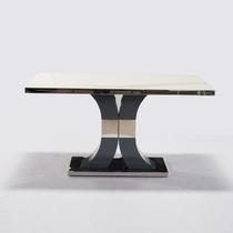 一桌四椅组合餐桌金属组装不锈钢玻璃支架结构多功能抽象图案长方形简约现代 餐桌
