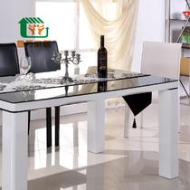 人造板散装密度板/纤维板玻璃框架结构长方形简约现代 餐桌