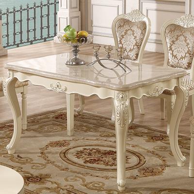 圣托雅 象白色1.32散装大理石支架结构橡木移动植物花卉长方形欧式 餐桌