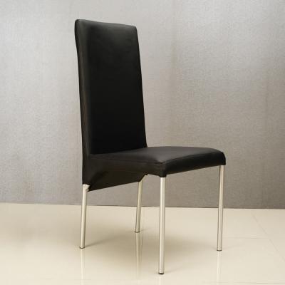达美 黑玻丝印金属软面不锈钢皮革成人简约现代 餐椅