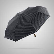 黑色深蓝色黑胶全自动碰击布遮阳伞三折伞成人 遮阳伞