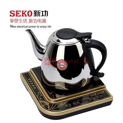 SEKO新功 304不锈钢内壁标示随手泡电茶壶电热管加热 金电水壶
