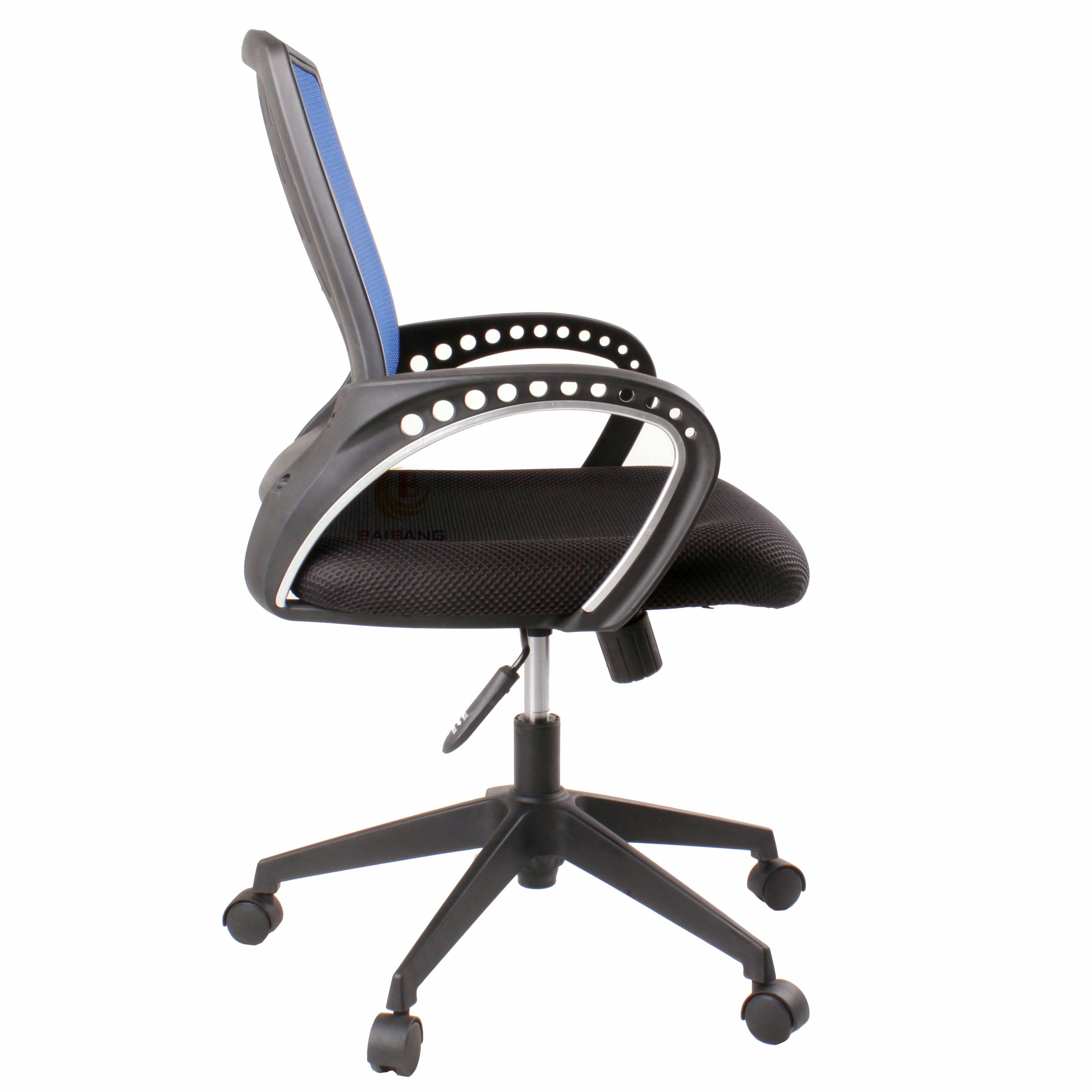 BAIBANG 塑料ABS固定扶手尼龙脚铝合金脚钢制脚布艺 电脑椅