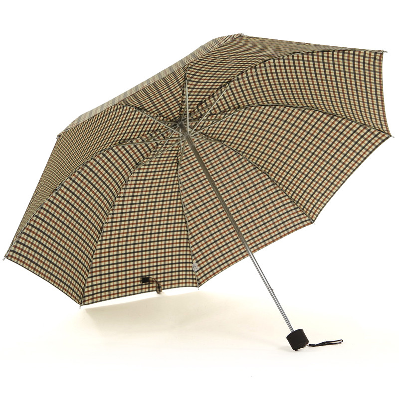 富仁 手动色织格晴雨伞三折伞成人 遮阳伞