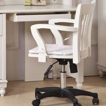 白色(座垫随机发货)固定扶手尼龙脚布艺檫木 电脑椅