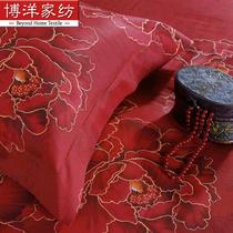 实物拍摄活性印花斜纹植物花卉床单式古典民族风 床品件套四件套