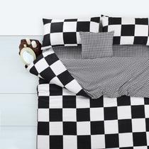 简约现代斜纹几何图案床笠式简约风 床品件套四件套