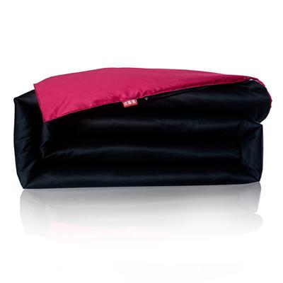 优居宝 黑色&玫红色棉布斜纹布纯色现代中式 被套