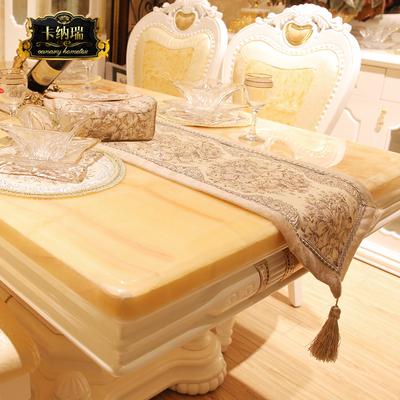 卡纳瑞 豆沙灰（图片色）混纺植物花卉欧式 桌布